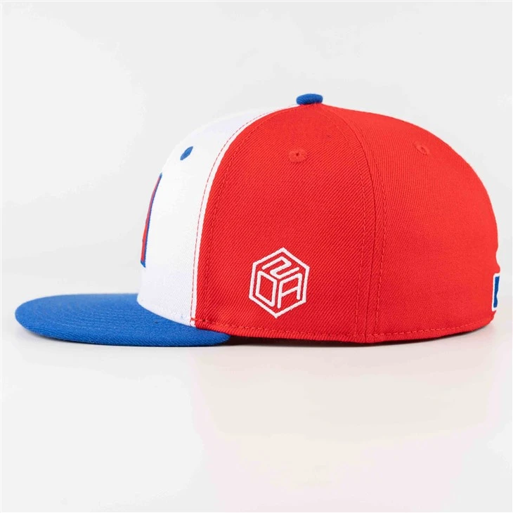 Three-Color Patchwork Fitted Cap